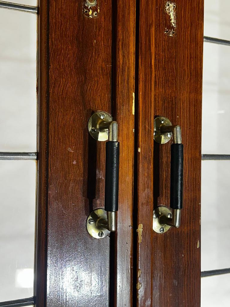 Set oude ensuite schuifdeuren glas in lood in top staat, Gebruikt, 120 cm of meer, Binnendeur, Ophalen of Verzenden