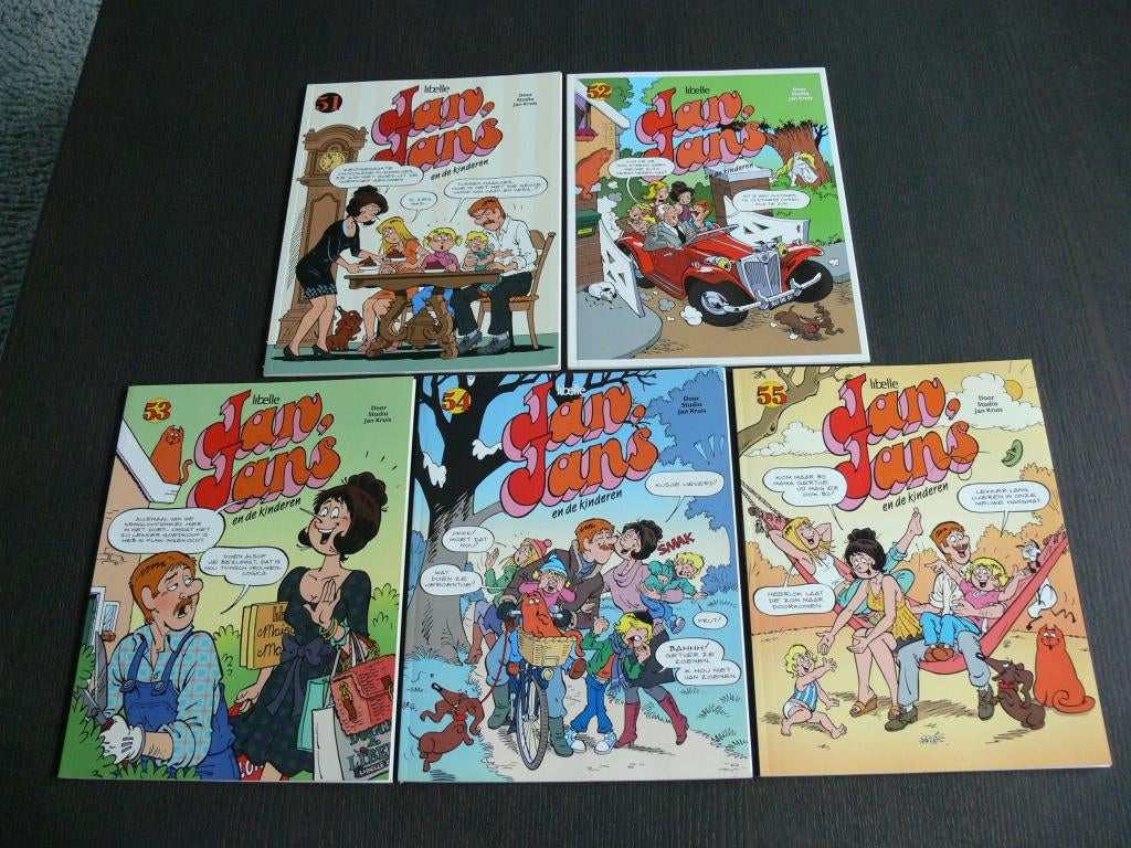 Jan, Jans en de kinderen - deel 52 t/m 55, Boeken, Stripboeken, Meerdere stripboeken, Ophalen of Verzenden, Zo goed als nieuw