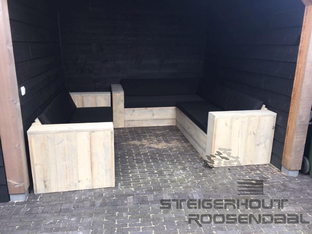 Steigerhouten Loungeset Terras Steigerhout Bank ACTIE, Verzenden, Bank, Steigerhout, Nieuw