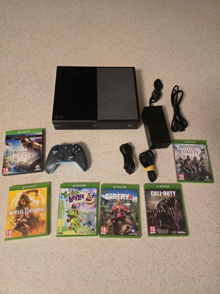 Xbox One 500gb met games, Spelcomputers en Games, Spelcomputers | Xbox One, Gebruikt, Xbox One, 500 GB, Met 1 controller, Met games