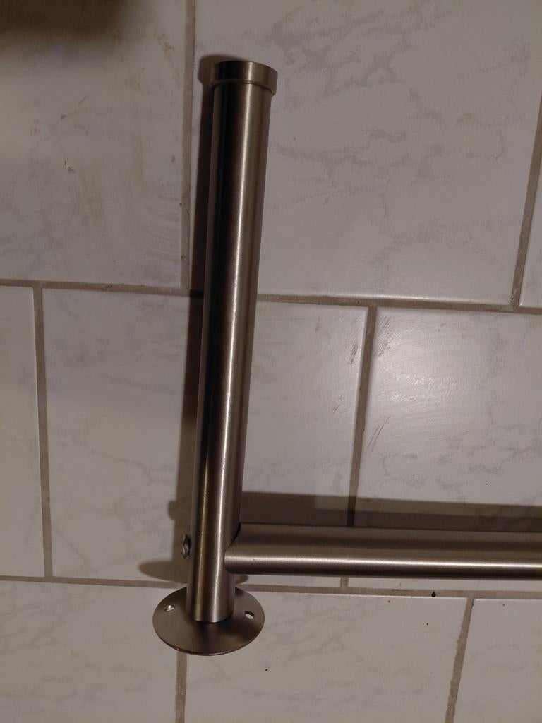 RVS Kapstok/Stang - 190cm, Huis en Inrichting, Woonaccessoires | Kapstokken, Wandkapstok, Gebruikt, Ophalen of Verzenden, Metaal