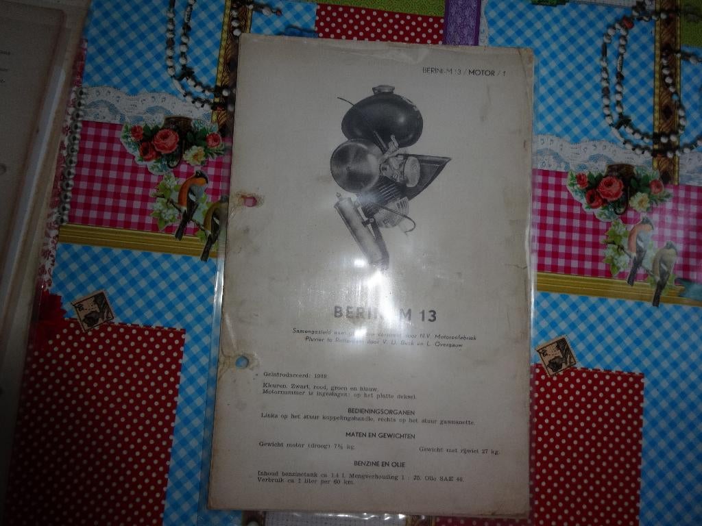 Berini M13 handleiding/onderdelen catalogus, Ophalen of Verzenden, Gebruikt
