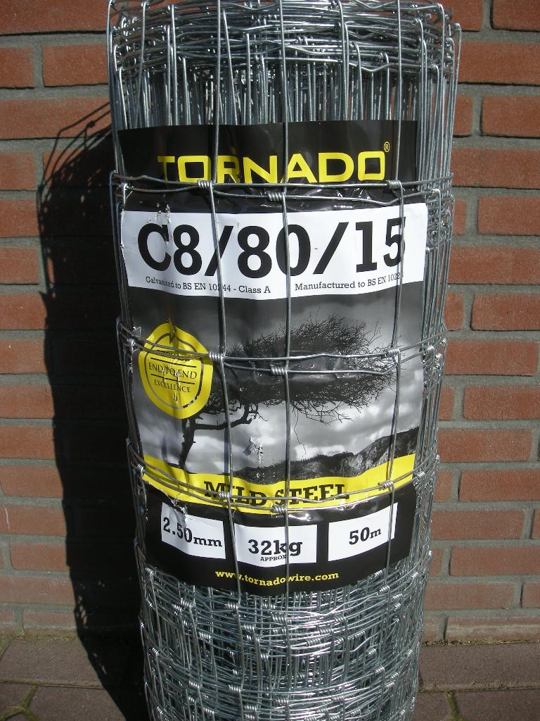 Schapengaas Tornado gaas C8-80-15 0,80m hoog 50 mtr lang, Ophalen, Nieuw, 20 meter of meer, Gaas