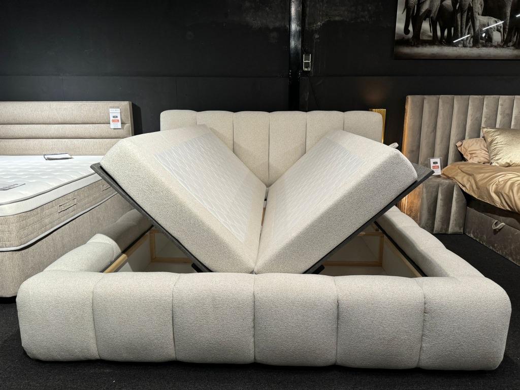 Direct ophalen | Luxe Boxsprings Met Opbergruimte  Utrecht, Huis en Inrichting, Slaapkamer | Boxsprings, Ophalen, 200 cm, Grijs