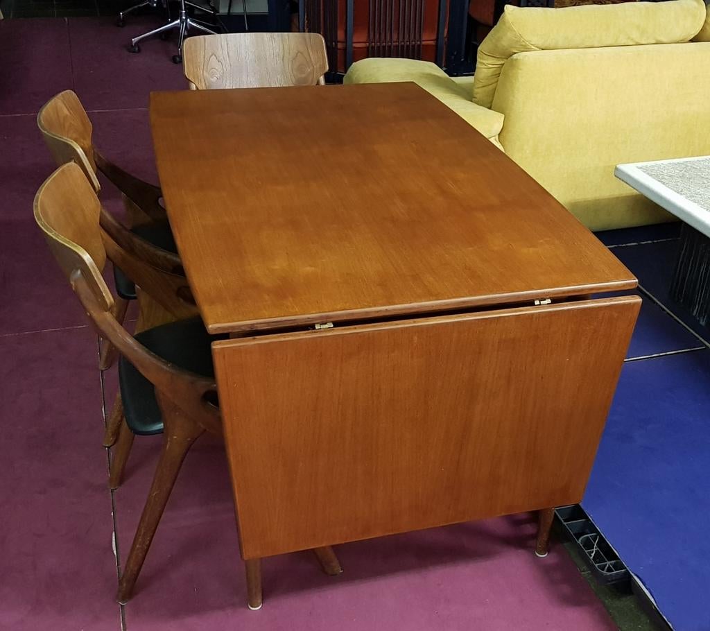 Deense design tafel met uitbreidbaar blad, Ophalen of Verzenden