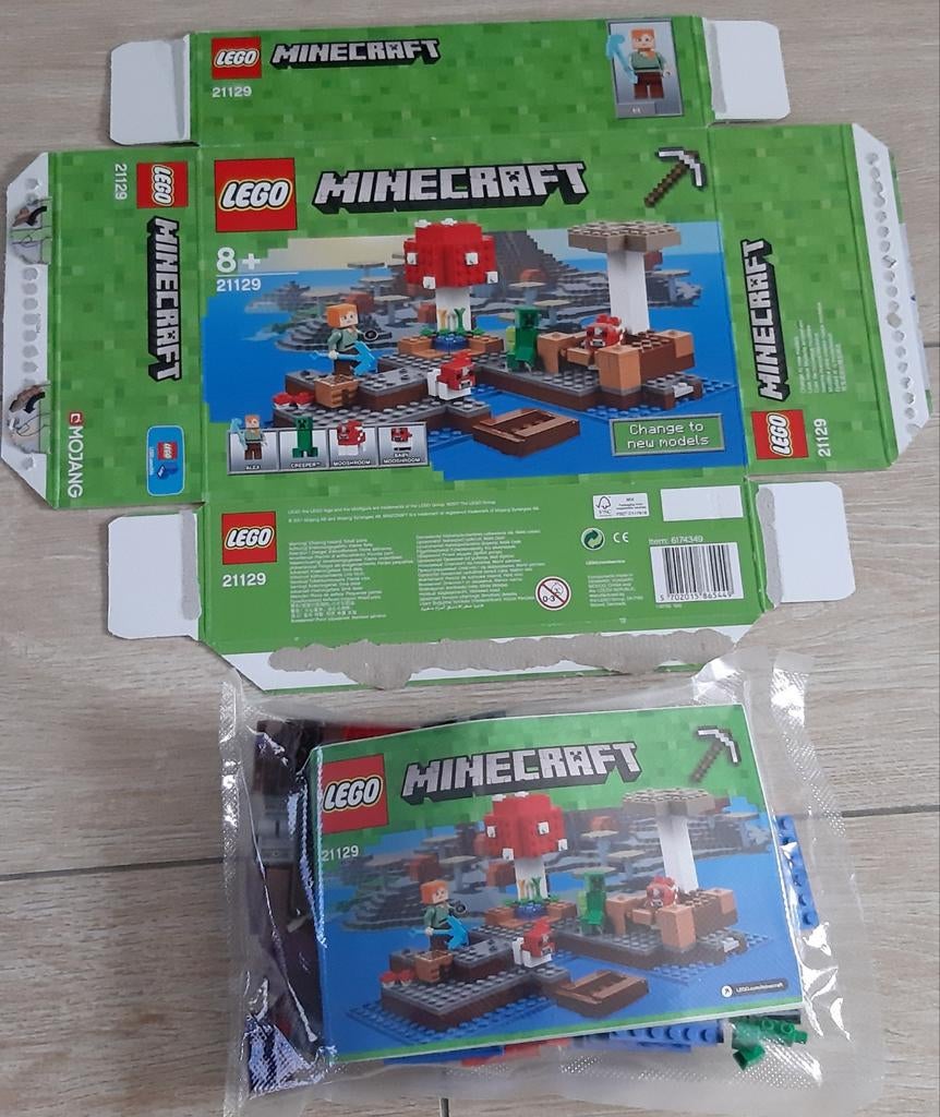 LEGO Minecraft Paddenstoel Eiland 21129, Kinderen en Baby's, Speelgoed | Duplo en Lego, Ophalen of Verzenden, Zo goed als nieuw