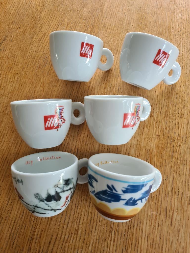 Illy set van 6 espresso kopjes cups, Huis en Inrichting, Keuken | Servies, Ophalen of Verzenden, Zo goed als nieuw, Overige stijlen