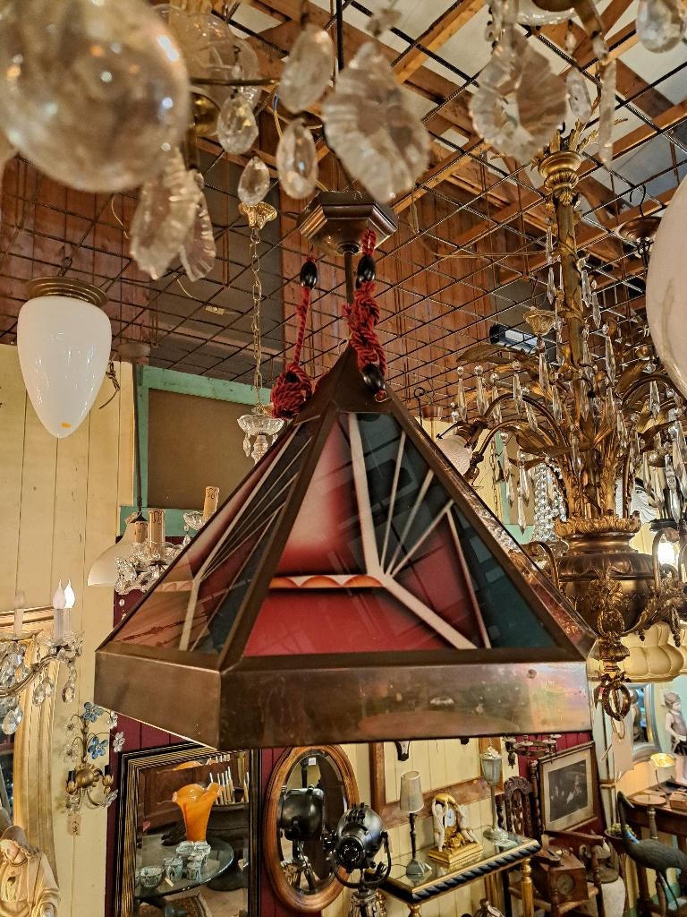 Erg mooie hanglamp in Art Deco of Art Nouveau 49 cm doorsnee, Ophalen of Verzenden