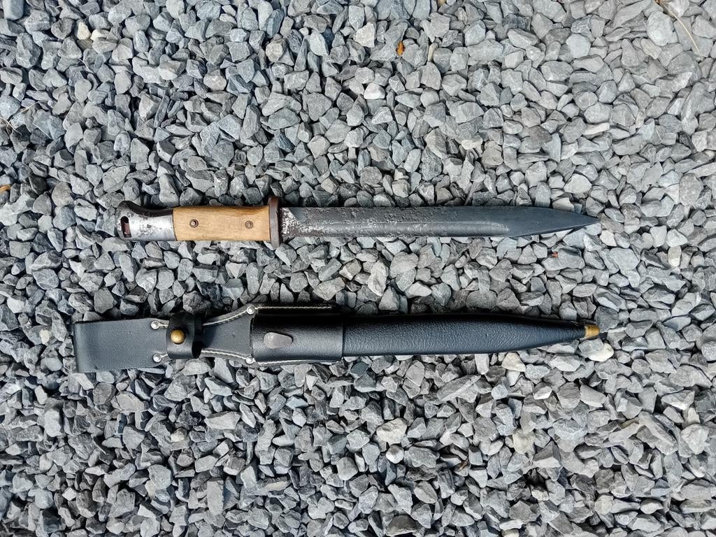 K98 Bajonet met Schede - WOII Duits, Ophalen of Verzenden, Overige soorten, Duitsland, Mes of Dolk