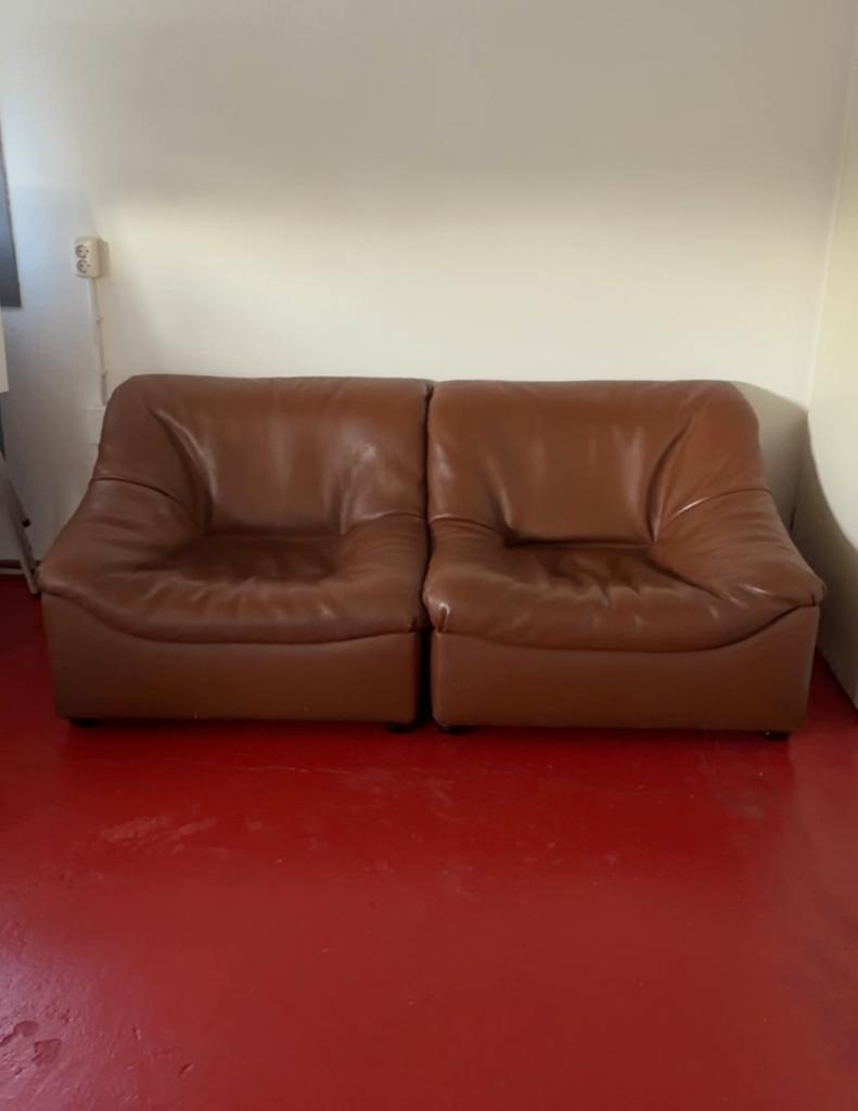 De Sede Lounge Fauteuil Buffelleer, Ophalen, Gebruikt, 150 tot 200 cm, Tweepersoons