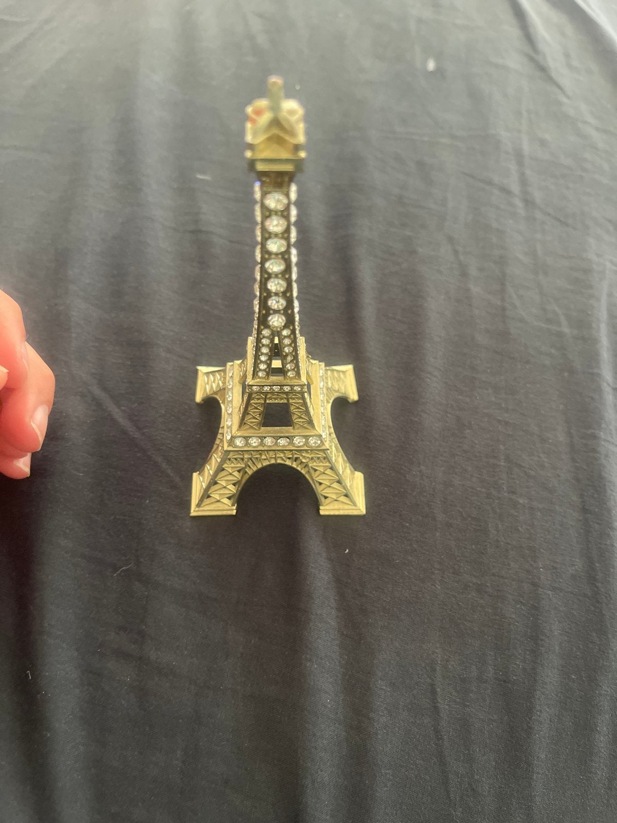 Gouden Eiffeltoren beeldje met strass steentjes, Ophalen, Zo goed als nieuw, Overige typen