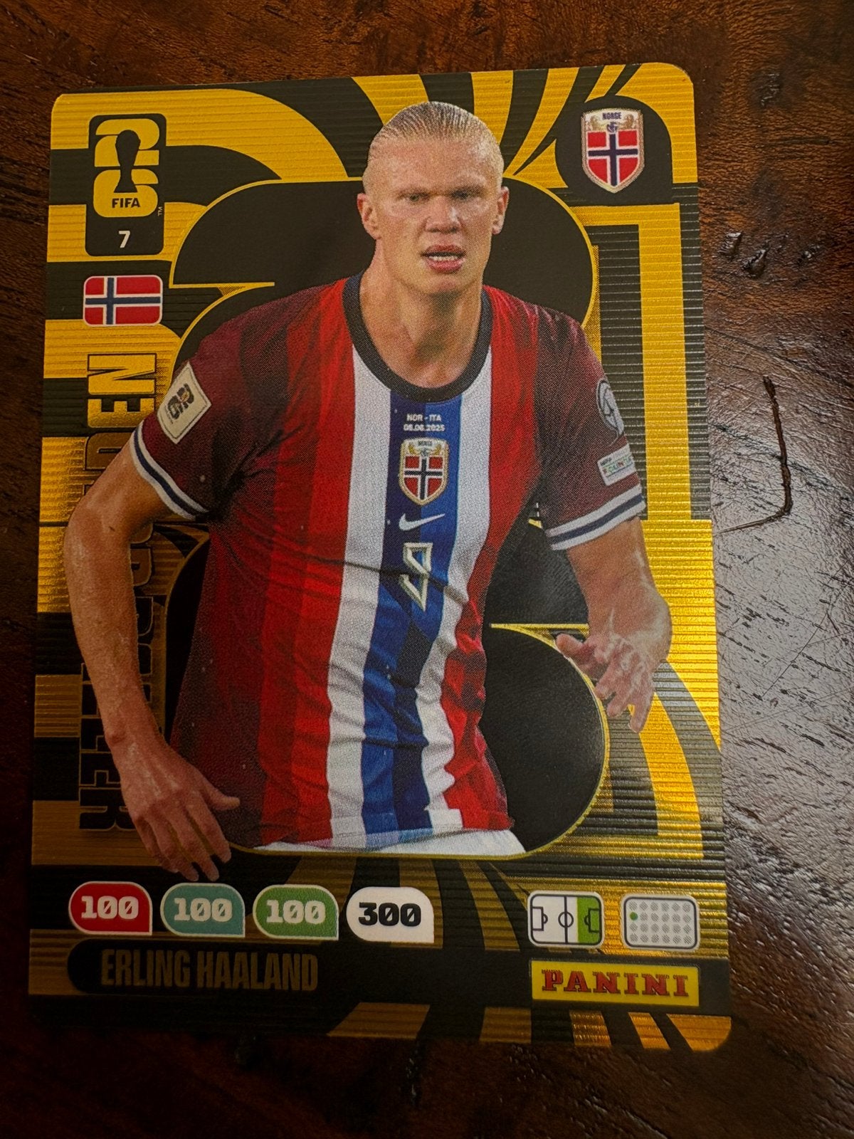 Voetbal kaart nr 7 - Erling Haaland - goud, Ophalen of Verzenden, Nieuw, Buitenlandse clubs, Poster, Plaatje of Sticker