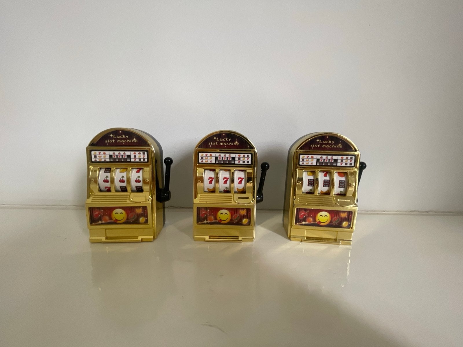 Set van 3 Lucky Slot Machine spaarpotten, Verzamelen, Automaten | Gokkasten en Fruitautomaten, Ophalen of Verzenden, Zo goed als nieuw