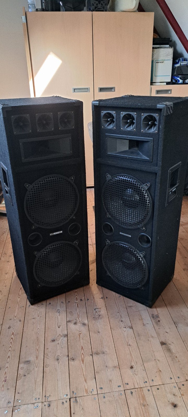 HQ Power VDS T12 Speakerset - 600W, 3-weg basreflex, Gebruikt, Speakerset, Basreflex, Ophalen