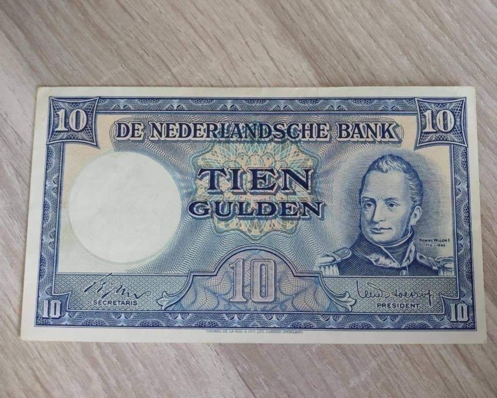 Prachtig+ biljet 10 gulden Willem 1 / Molen, 1949, Ophalen of Verzenden, 10 gulden