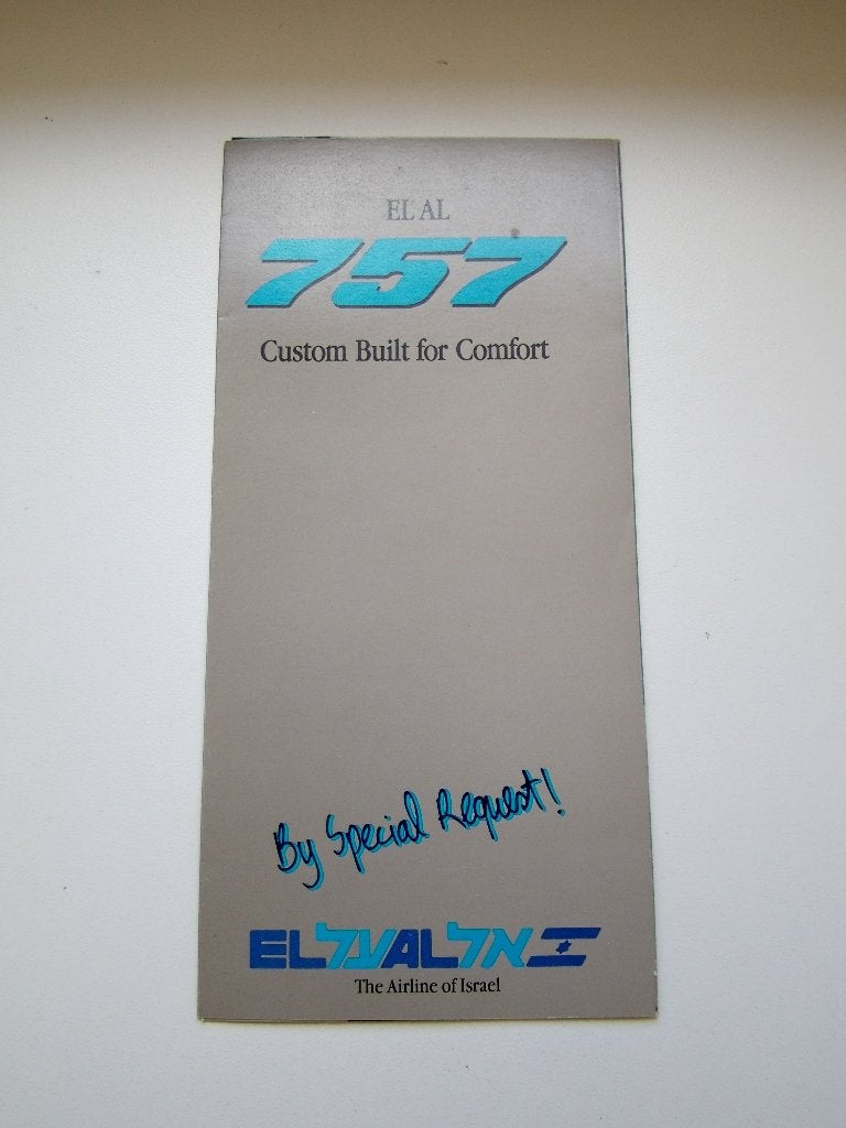 Brochure El Al Boeing 757 Custom Built for Comfort, Verzamelen, Luchtvaart en Vliegtuigspotten, Verzenden, Zo goed als nieuw, Overige typen