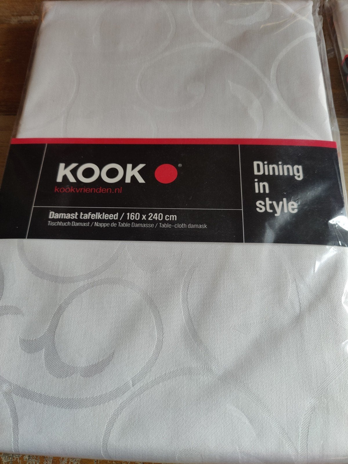 KOOK tafelkleed Damast 240/160 & servetten nieuw, 240 cm, Verzenden, Inclusief servetten, Nieuw