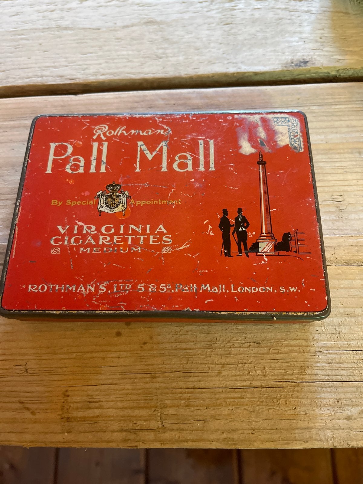 Vintage Rothman's Pall Mall sigarettenblik, Verzamelen, Ophalen of Verzenden, Gebruikt, Overige, Overige merken