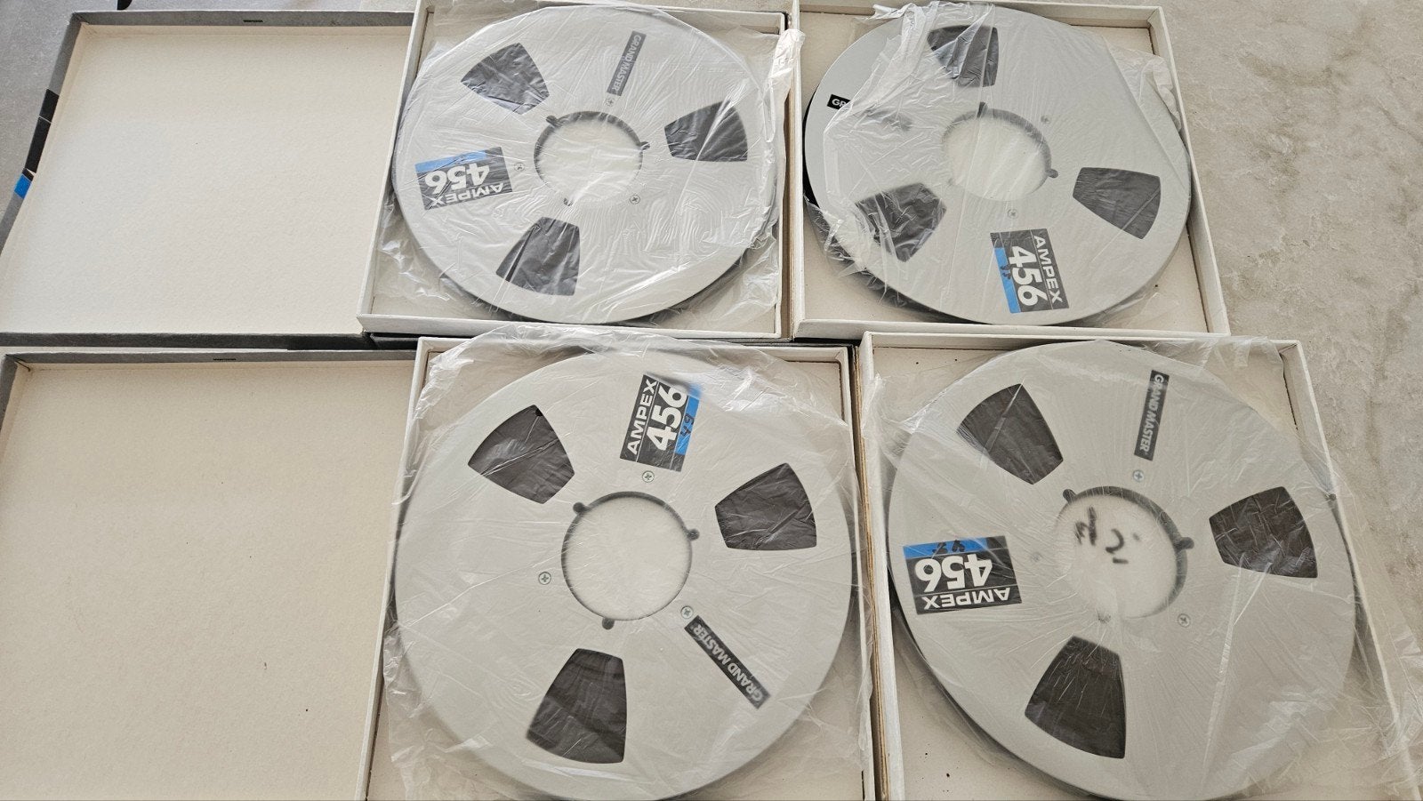 4x Ampex 456 Grand Master Studio Audio Tape, Ophalen of Verzenden, Onderdeel, Met banden