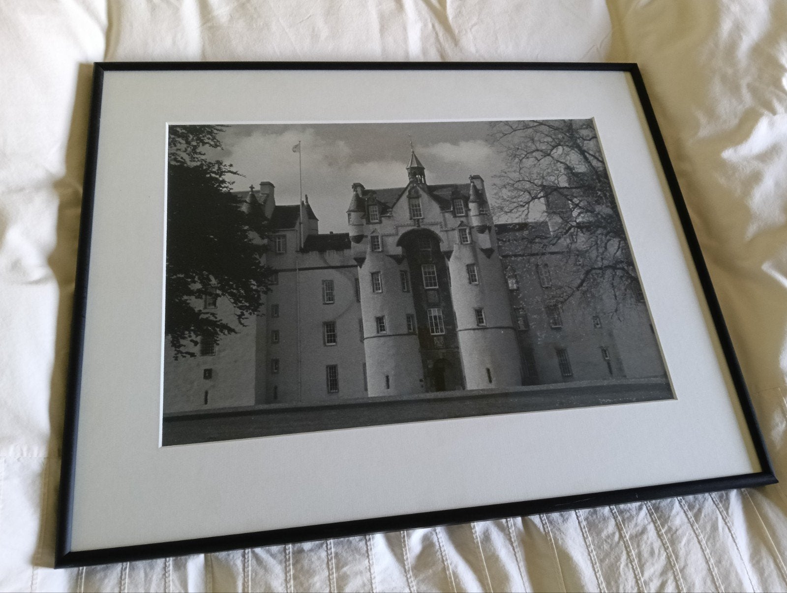 Zwarte fotolijst (50 cm x 40 cm)met passe-partout, Ophalen of Verzenden, Zo goed als nieuw