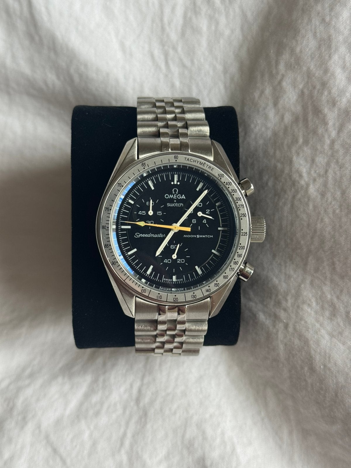 Omega x Swatch MoonSwatch Mission to the Moon – Metal Case, Ophalen of Verzenden, Zo goed als nieuw, Kunststof, Omega