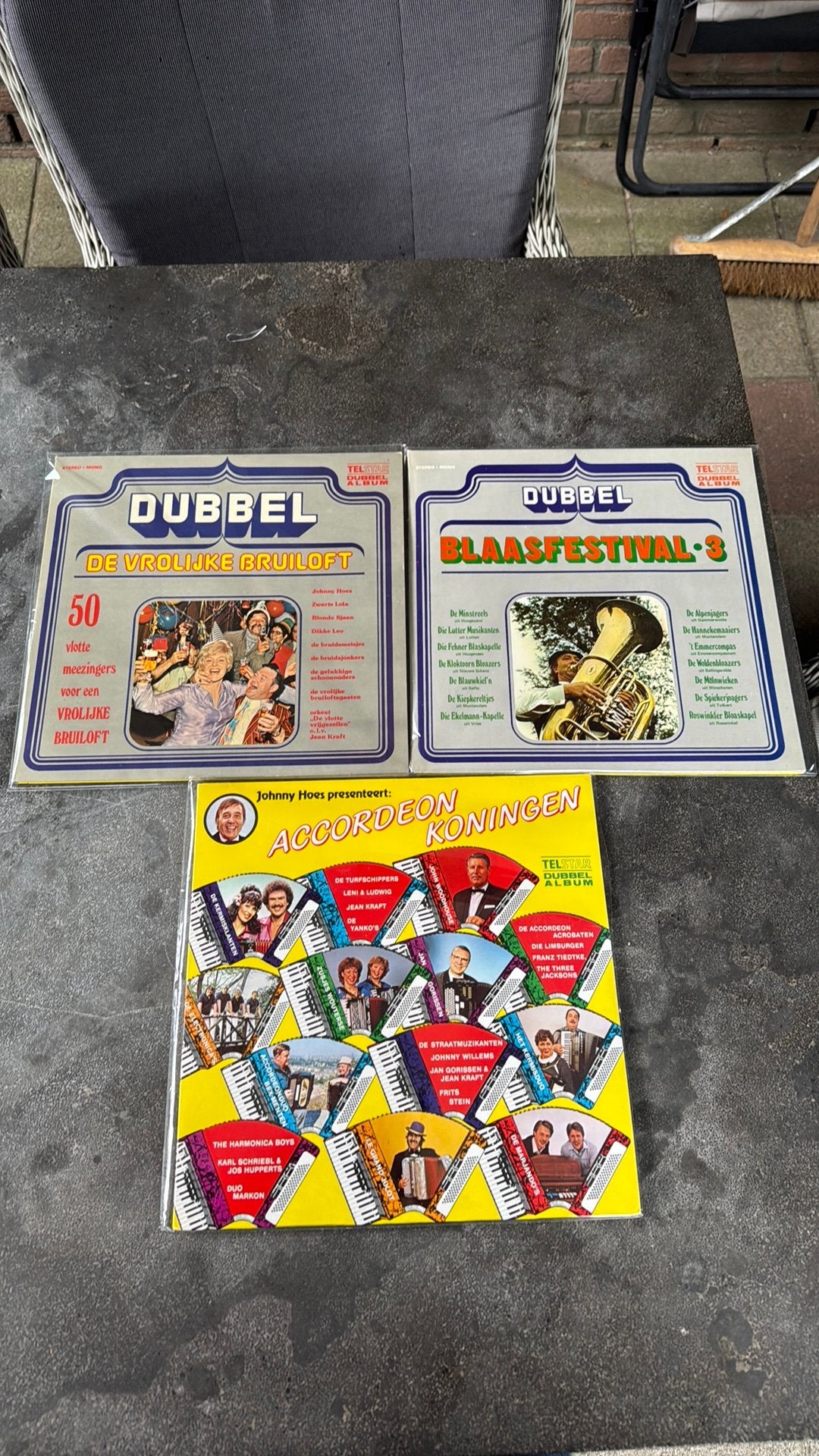 3 stuks Telstar Dubbel album - vinyl LP,s, Cd's en Dvd's, Vinyl | Nederlandstalig, Ophalen, LP, Zo goed als nieuw, Levenslied of Smartlap