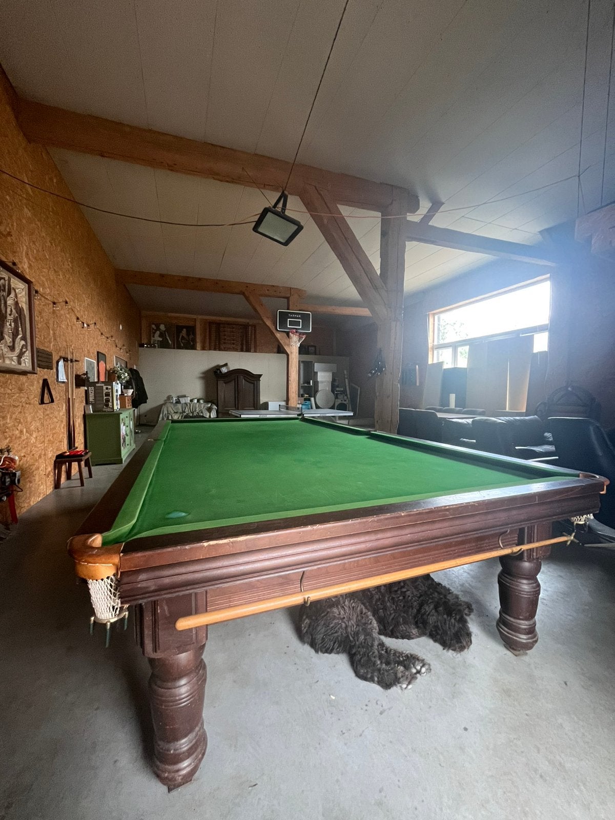 Grote wedstrijd snookertafel met complete set accessoires, Ophalen, Gebruikt, Snookertafel