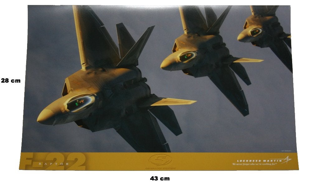 F-22 Raptor poster official zeldzaam, Verzenden, Nieuw, Kaart, Foto of Prent