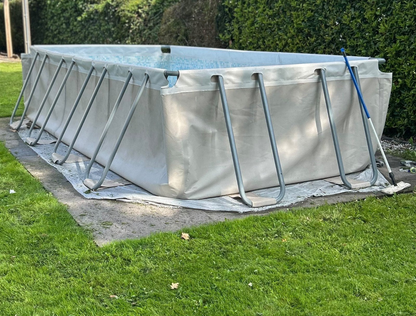 Zwembad 6x3m inclusief trap, chloorpomp, Ophalen, Gebruikt, 300 cm of meer, Rechthoekig