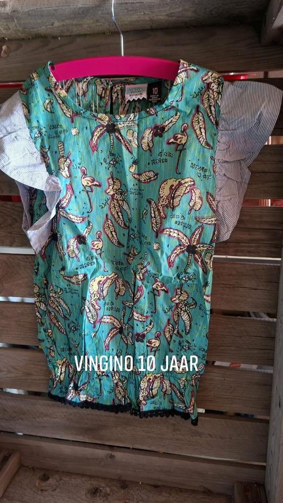 Vingino Blouse Meisje 10 Jaar Tropische Print, Ophalen of Verzenden, Gebruikt, Vingino, Meisje