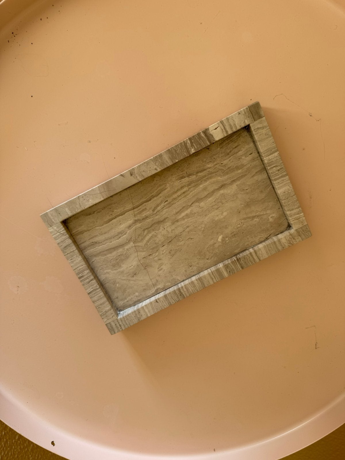Kleine marmeren tray van Kwantum, Ophalen, Rechthoekig, Natuurlijk materiaal, Met opstaande rand