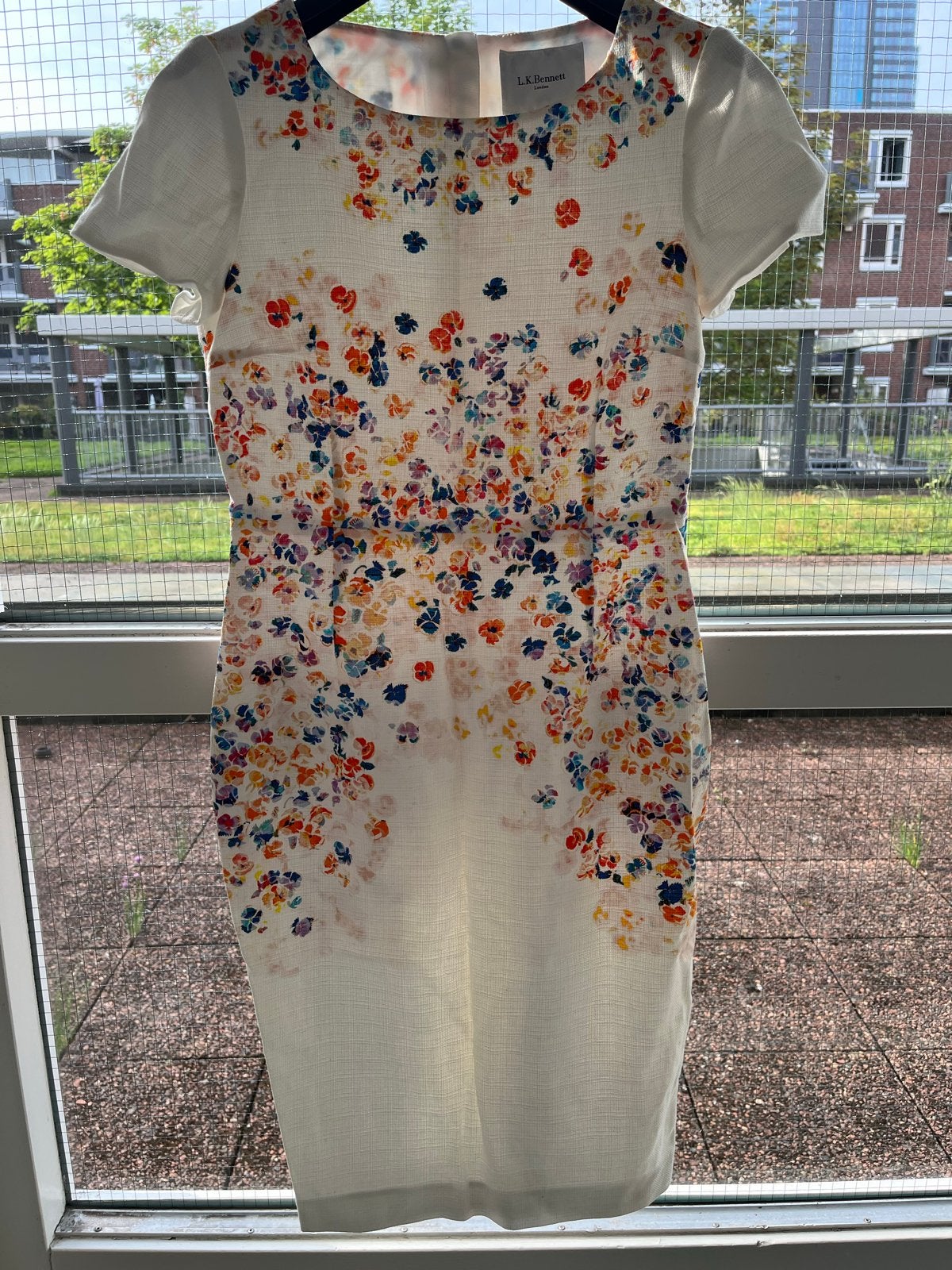 L.K. Bennett Jurk met Bloemenprint - Maat 40, Meerkleurig, Zo goed als nieuw, Boven de knie, Ophalen
