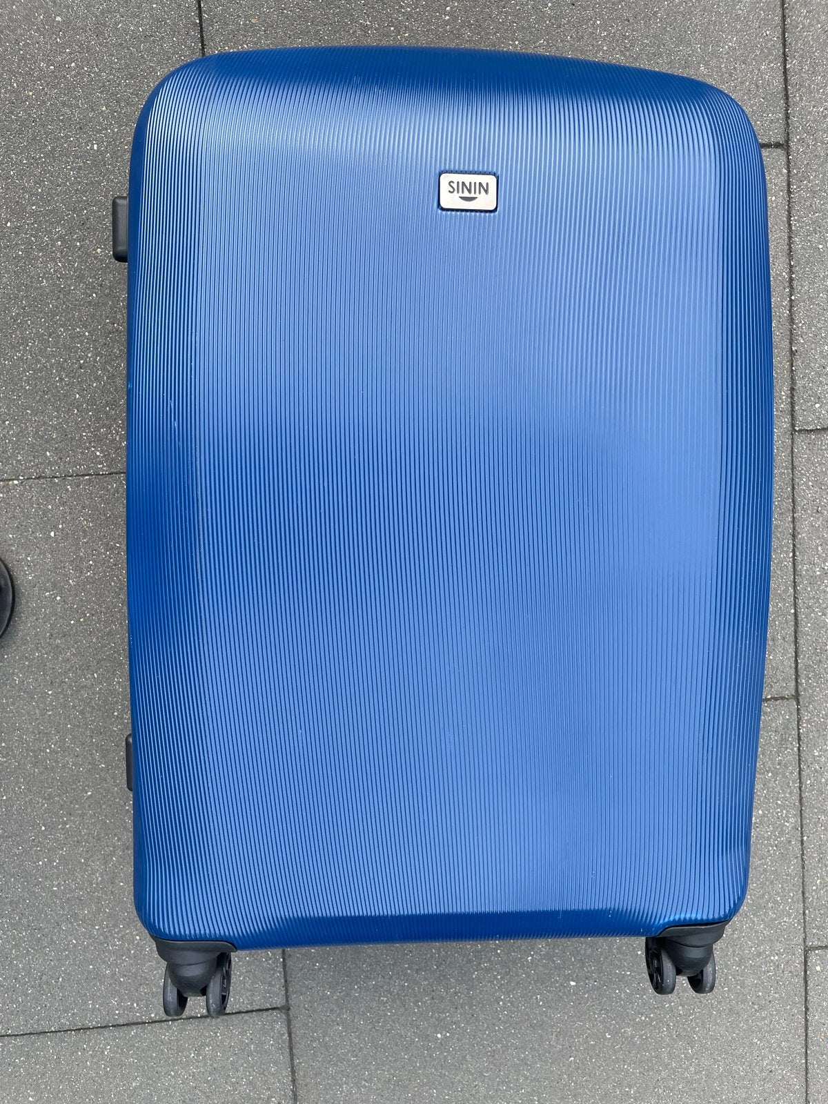 Blauwe SININ koffer met wieltjes en TSA slot, Sieraden, Tassen en Uiterlijk, Koffers, Zo goed als nieuw, Zacht kunststof, 35 tot 45 cm
