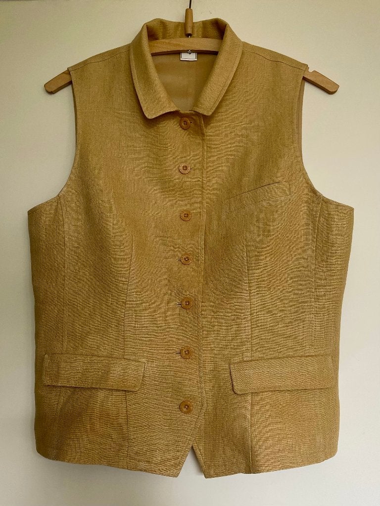 geel linnen gilet van La Ligna, Maat 38/40 (M), Geel, Ophalen of Verzenden, Zo goed als nieuw