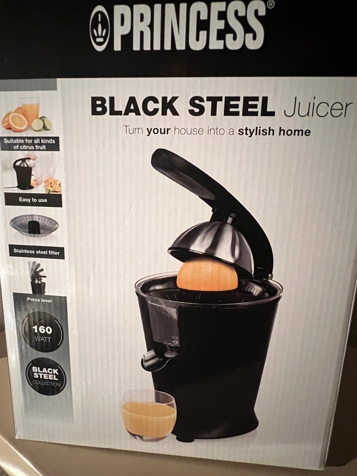 Princess Black Steel Juicer & Waterkoker - Nieuw in doos, Ophalen of Verzenden, Nieuw, Elektrisch, Citruspers