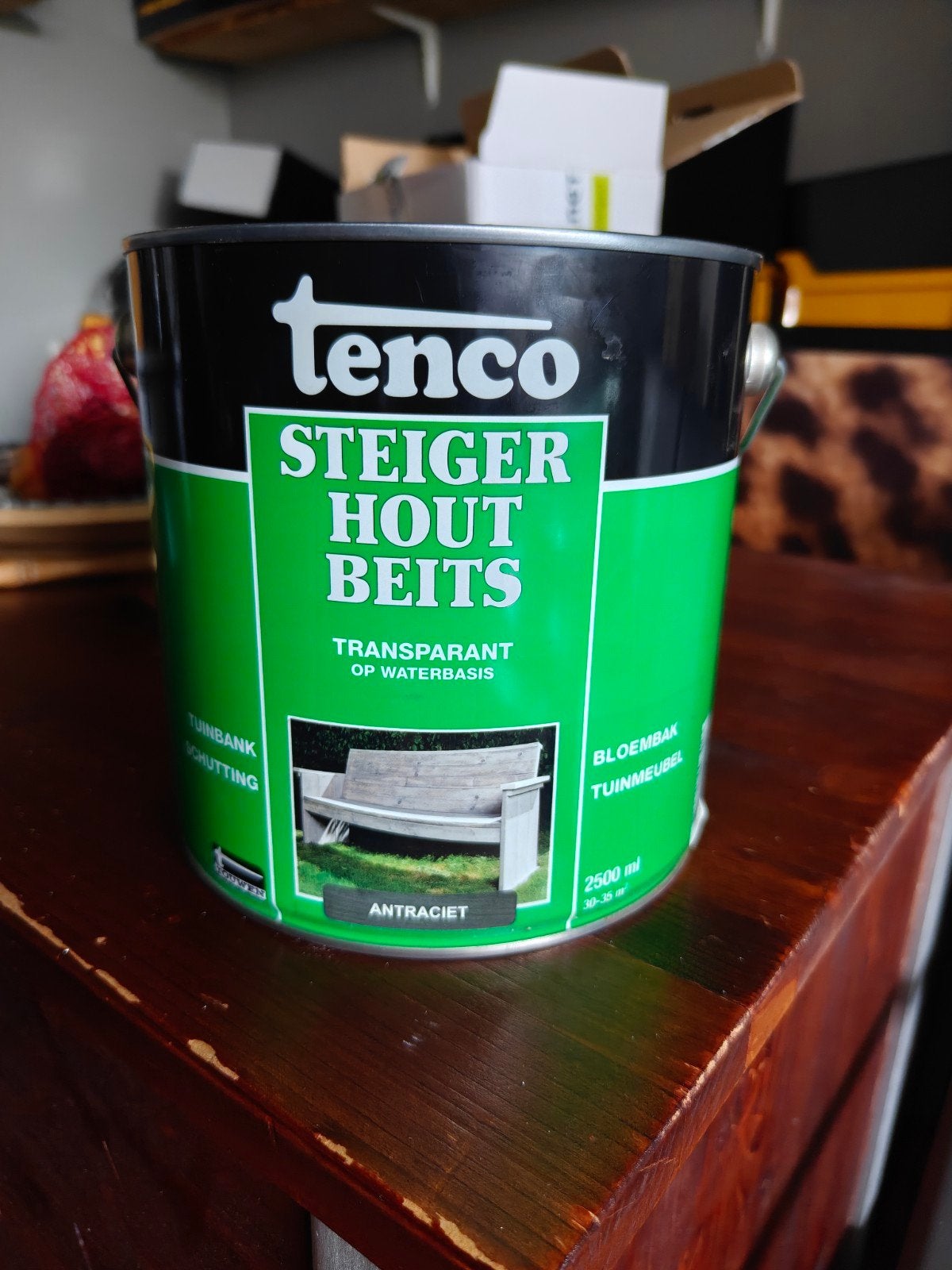 Tenco Steigerhout Beits Antraciet - Nieuw en Ongeopend, Ophalen, Nieuw, Beits, Grijs