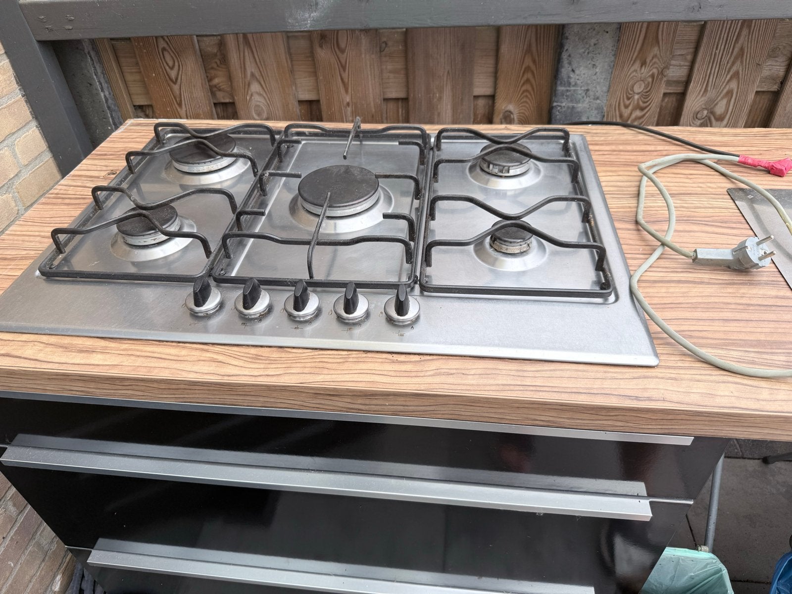 Inbouw Gasfornuis met elektrische ontsteking, Witgoed en Apparatuur, Fornuizen, Gebruikt, 60 cm of meer, Ophalen of Verzenden