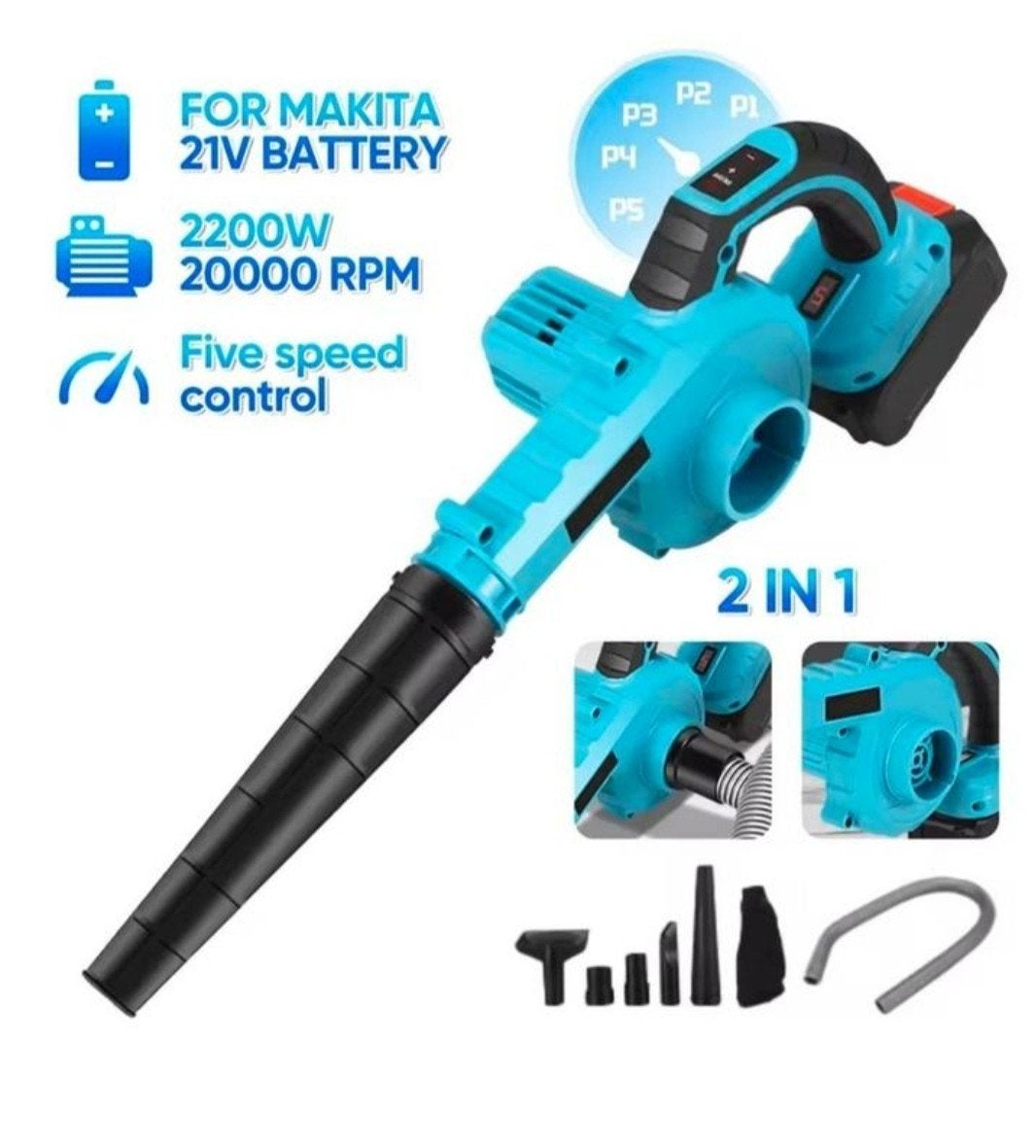 Bladblazer werkplek blazer - Makita accu 18 volt geschikt., Makita® accu Compatible, Met opvangzak, Nieuw, Ophalen of Verzenden