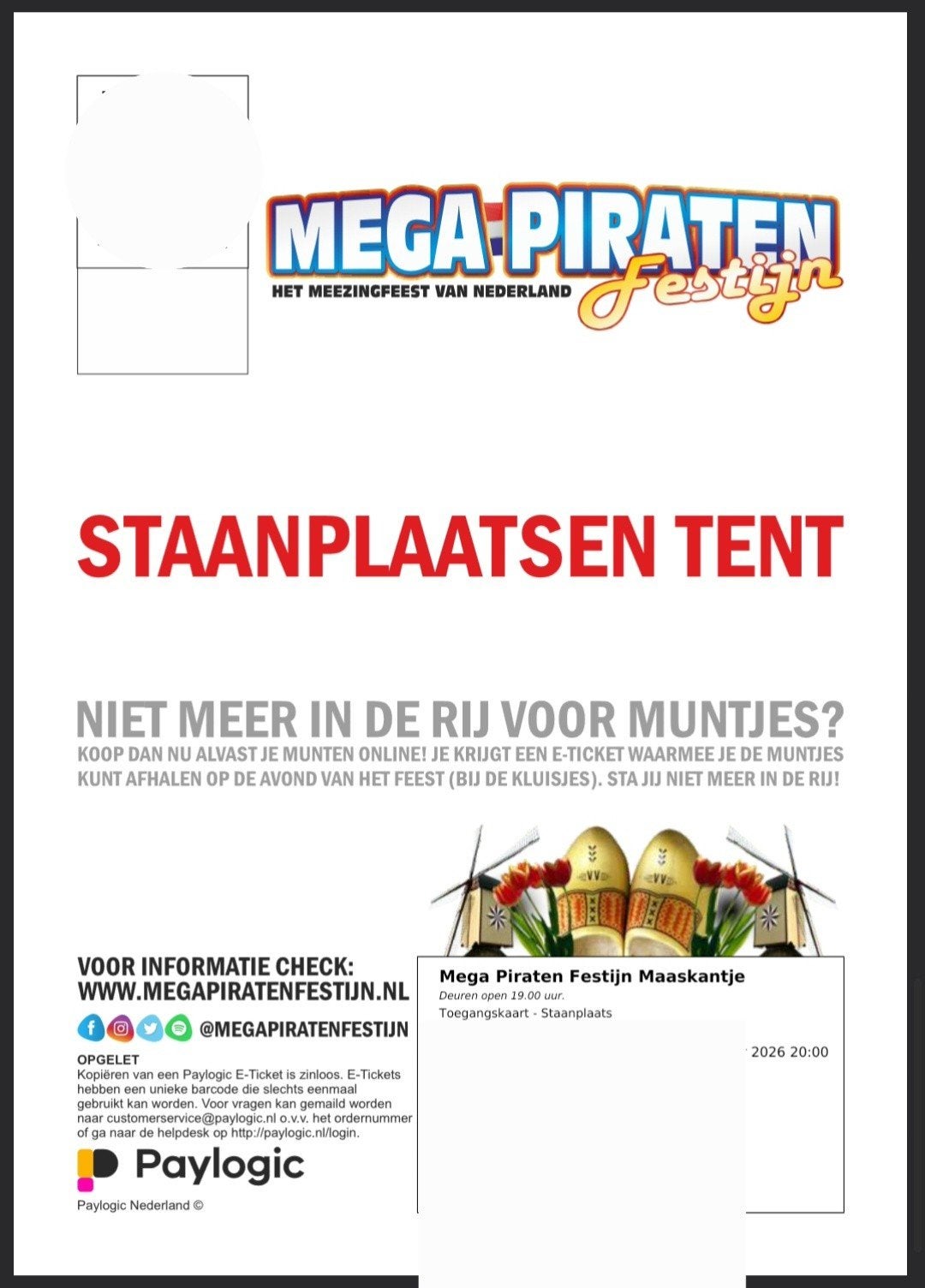 MPF tickets tekoop nog 3 stuks ! mega piraten festijn maaska
