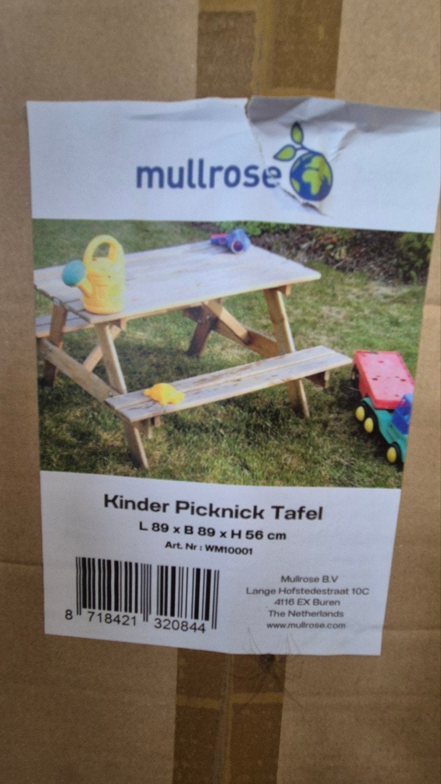 Nieuw! Kinder picknicktafel Mullrose, Tuin en Terras, Ophalen, Nieuw, Rechthoekig, Hout