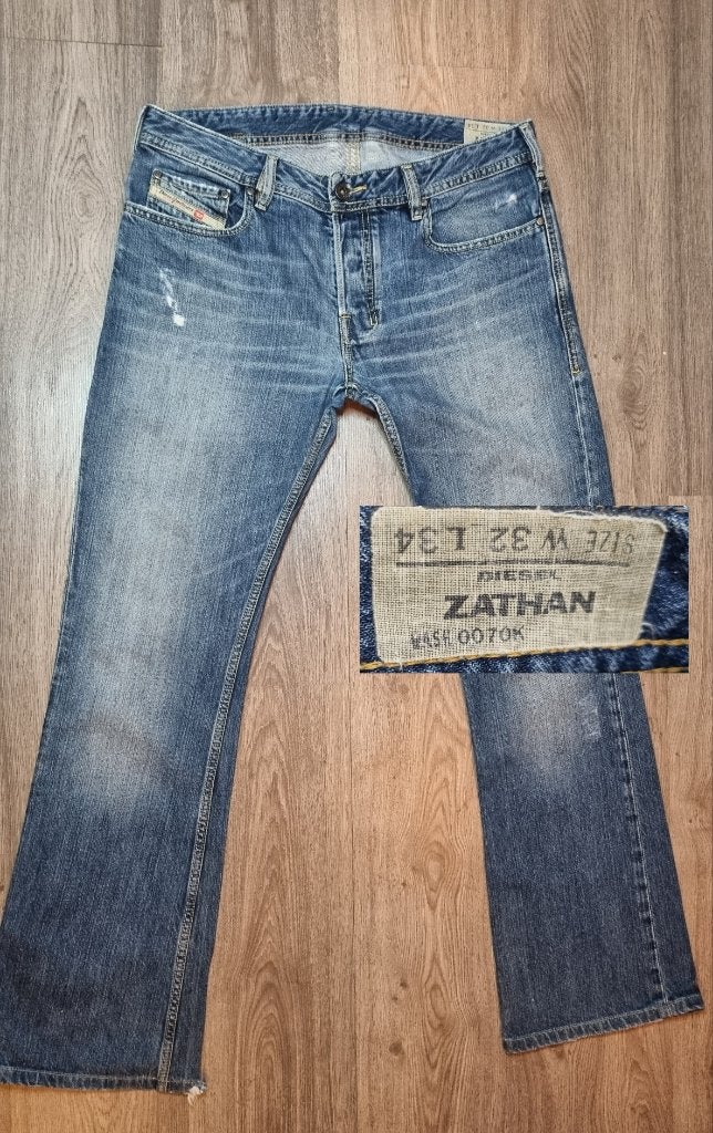 Diesel ZATHAN W32 L34 | 32x34 #Vintage #Bootcut *y2k* #D1409, Diesel, Blauw, Diesel, W32 (confectie 46) of kleiner