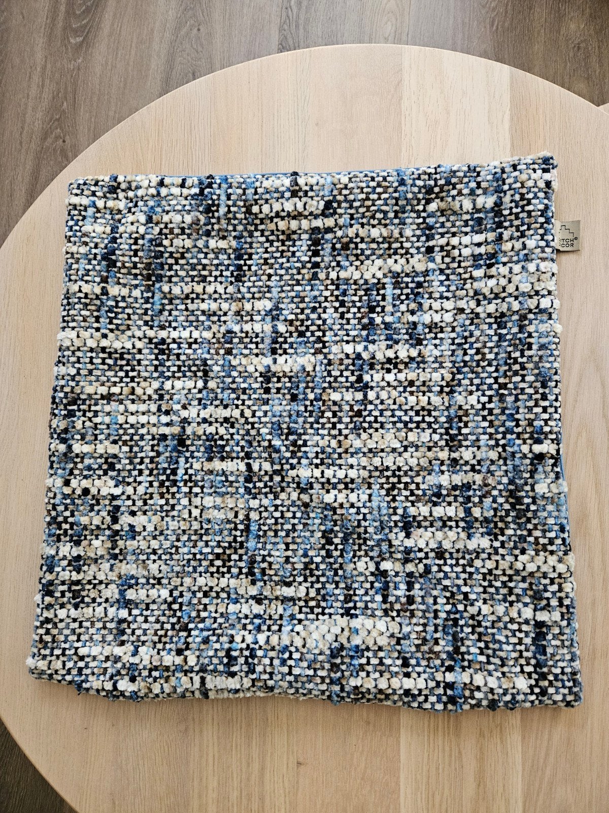 Dutch Decor Sierkussen - Blauw/Beige/Zwart - 2 stuks, Meerkleurig, Vierkant, Ophalen of Verzenden, Zo goed als nieuw