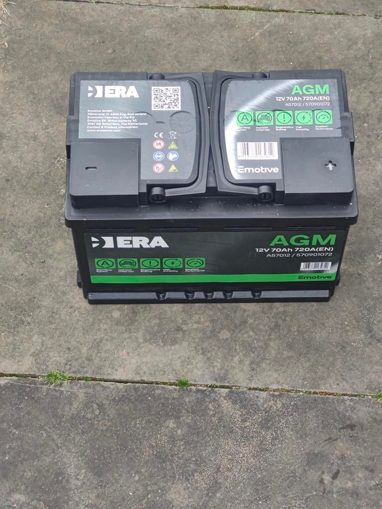 ERA AGM Accu 12V 70Ah 720A(EN) A57012 Start/Stop, Ophalen of Verzenden, Gebruikt, Universele onderdelen