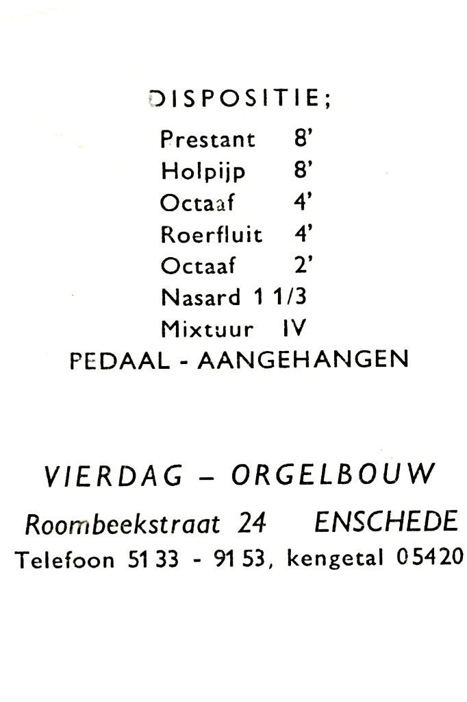 968449	Bolsward	Jr 60 Koororgel	Martinikerk, Ophalen of Verzenden, 1960 tot 1980, Gelopen, Friesland