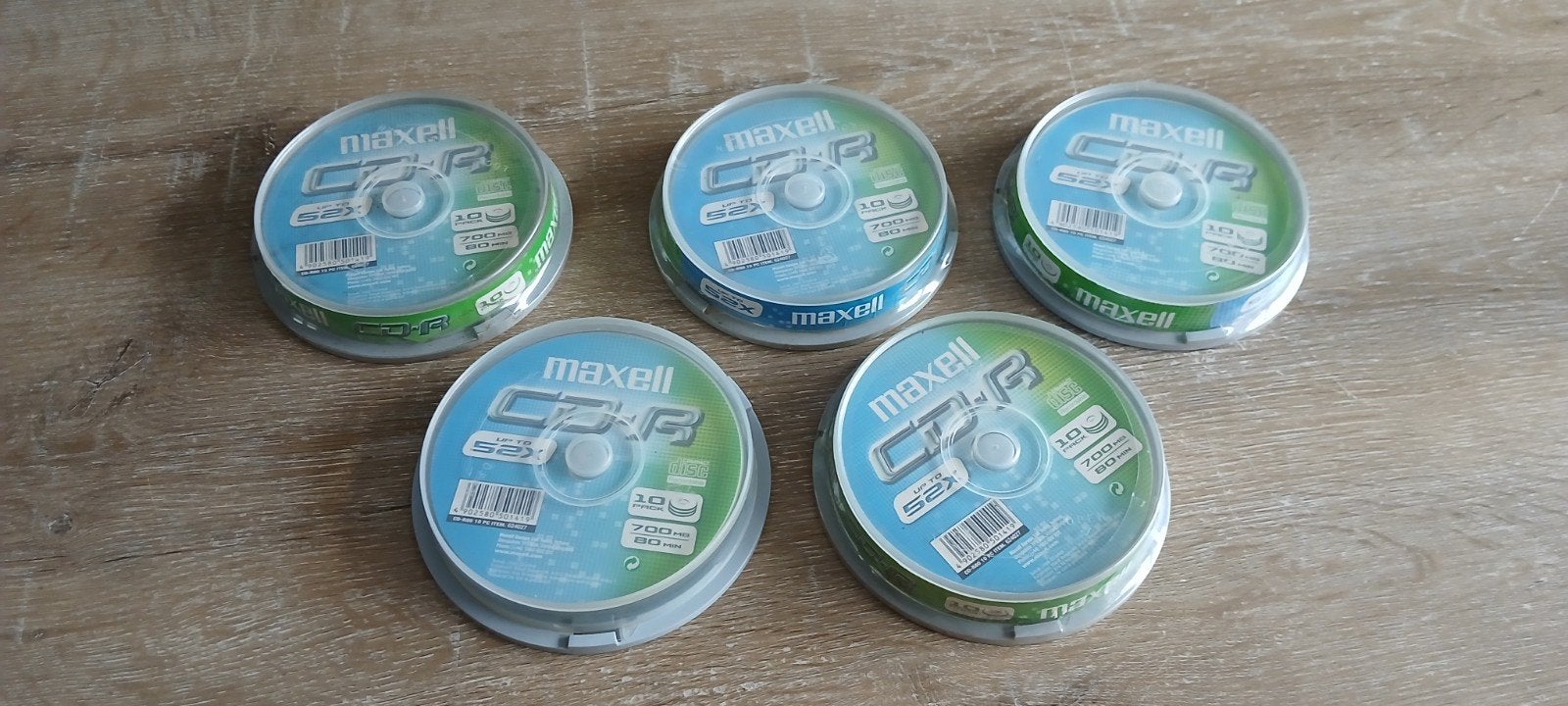 5x 10-pack Maxell CD-R 700MB 80min 52x, Computers en Software, Op spindel, Cd, Nieuw, Ophalen of Verzenden
