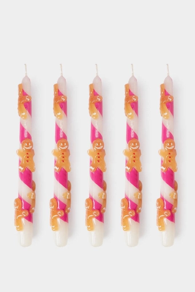 Sissy Boy kerst kaars koekmannetje gingerbread man roze 1 x, Ophalen of Verzenden, Nieuw