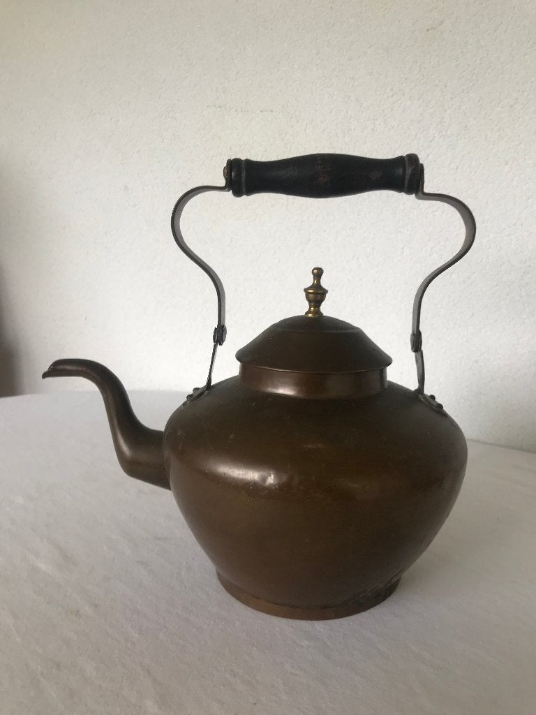 Antieke Oude Koperen Ketel Theeketel Waterketel Koper Brons, Antiek en Kunst, Ophalen of Verzenden, Koper