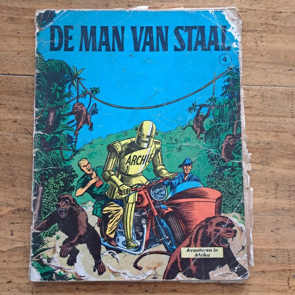Archie de Man van Staal - Avonturen in Afrika 4 - Stripboek, Gelezen, Eén stripboek, Ophalen of Verzenden, E. Kearon