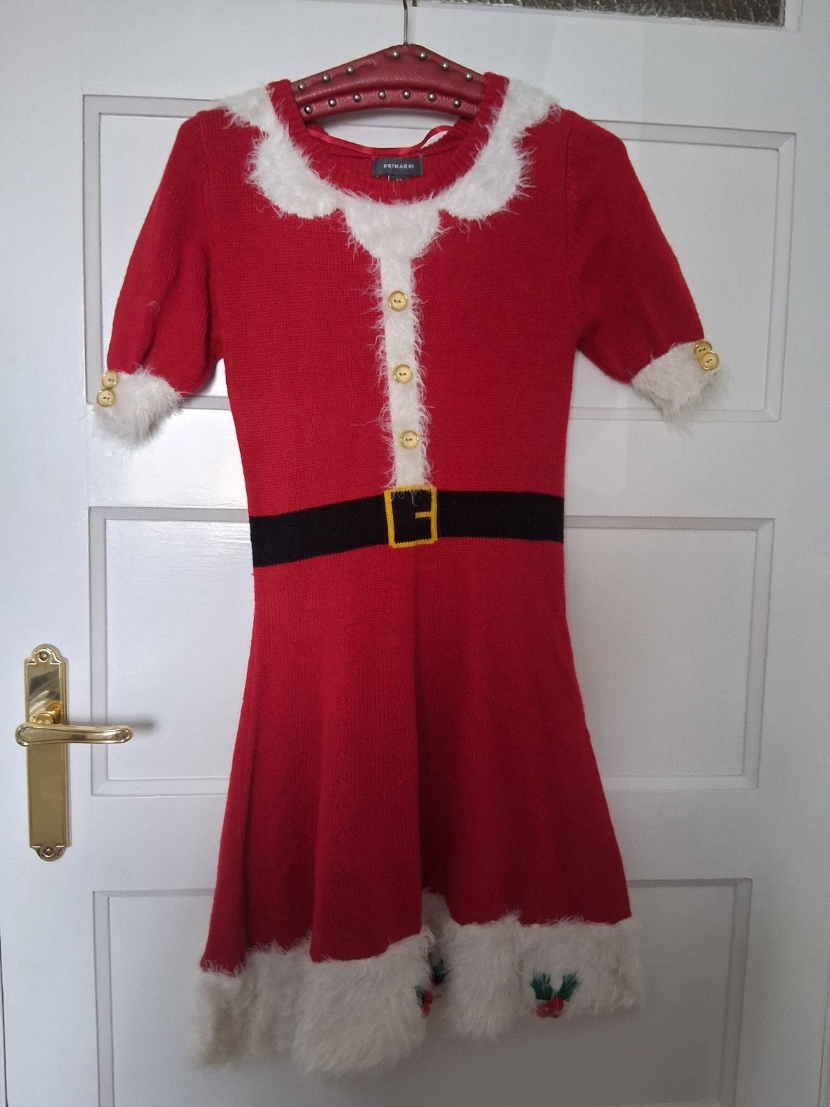 Kerstjurk Primark Rood met Witte Details - Maat 2XS, Primark, Nieuw, Ophalen of Verzenden, Maat 34 (XS) of kleiner