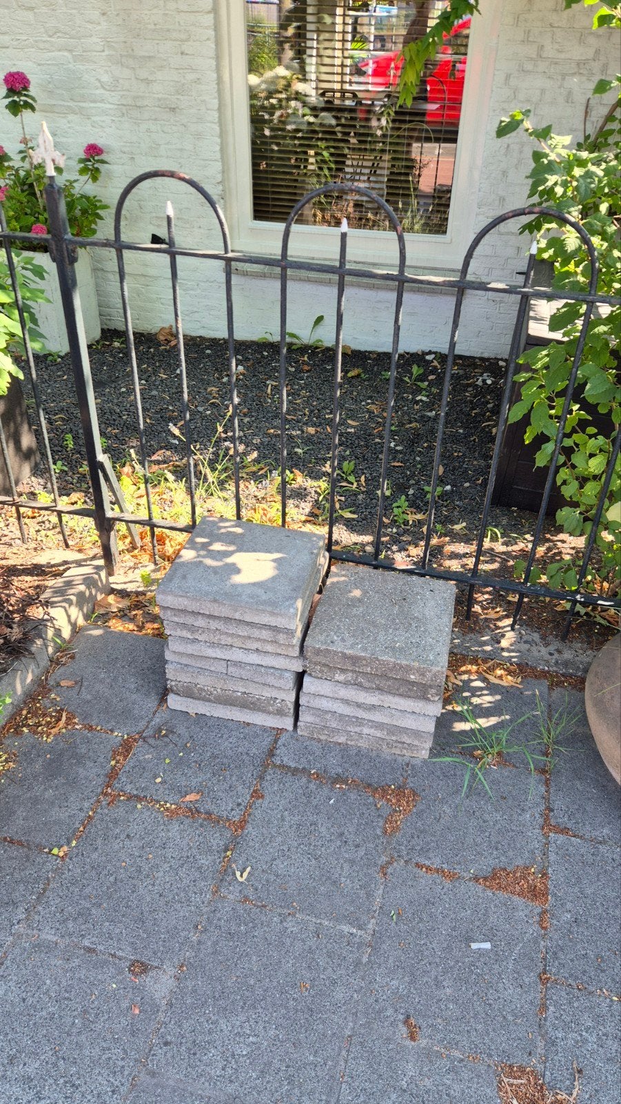 Tuinstenen 30x30 cm - GRATIS, Tuin en Terras, Ophalen, Gebruikt, IJzer, Tuinhek